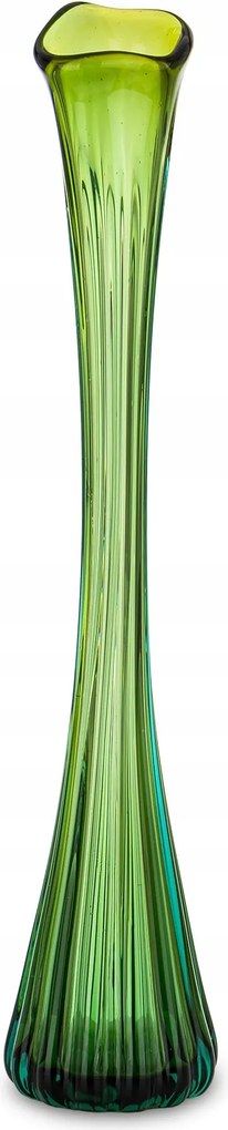 Dekoratív üveg váza zöld 55 cm üveg tulipán rózsa