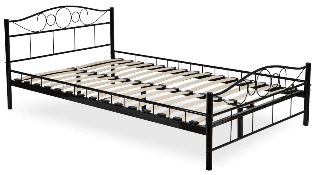 Fém ágy 120 cm Granjeros (fekete) (ágyráccsal). Akció -21%. 1119129