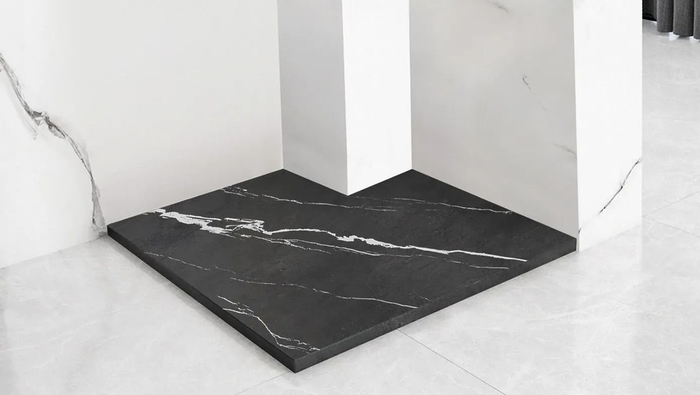 Zuhanytálca Bazalt CARRARA BLACK 90x90