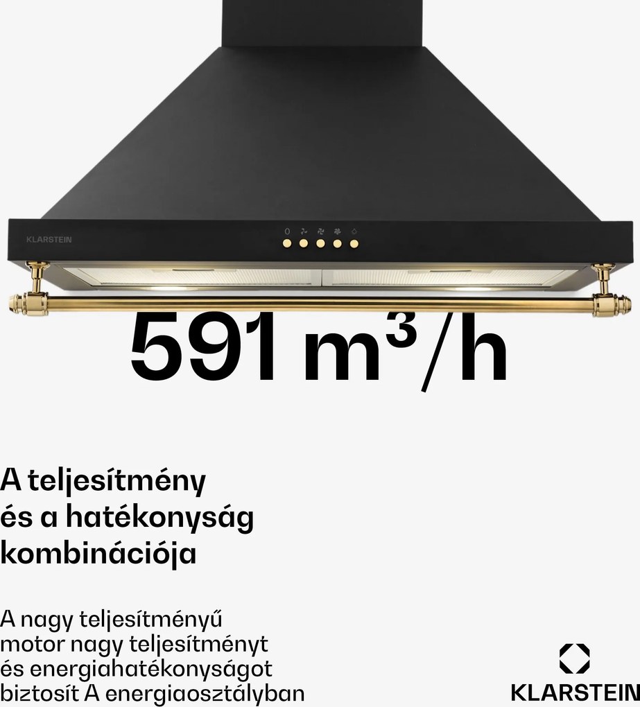 Klarstein Montblanc 60, páraelszívó, 610 m³/ó, 165 W, 2 x 1,5 W LED, díszléc