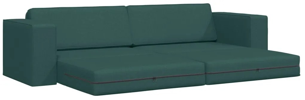 Padlókanapé ágy 2 az 1-ben Sötét Zöld 245x150x60.5 cm Szövet