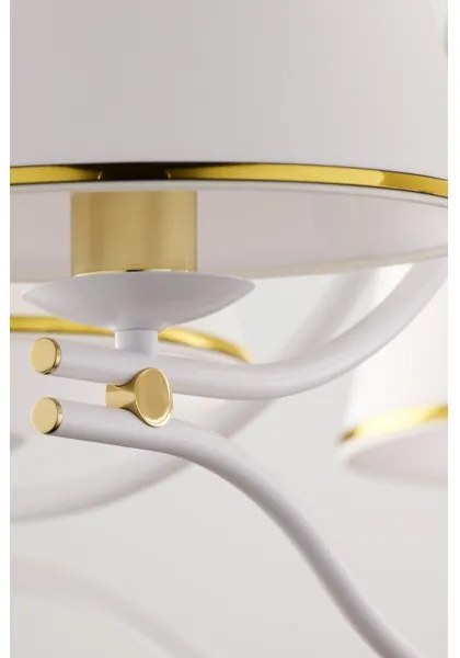 Jupiter 2084 - láncos csillár SAMBA 5xE27/15W/230V fehér/arany