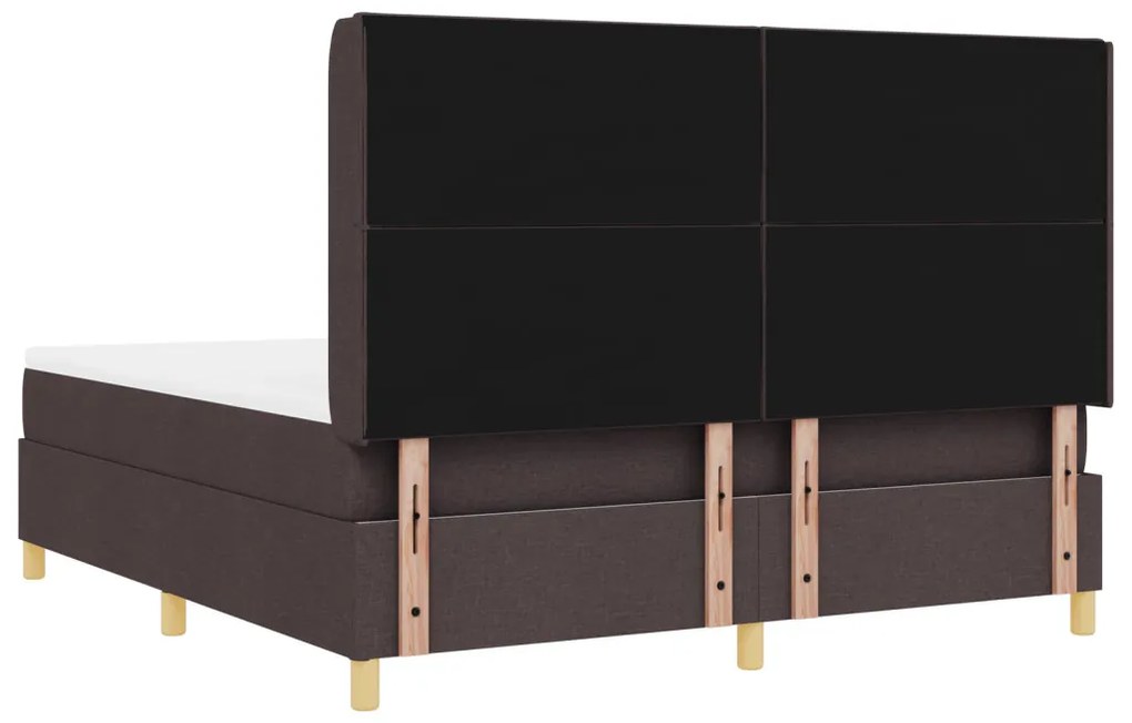Boxspring Ágy Matrac Fekete Barna 180x200 cm Szövet