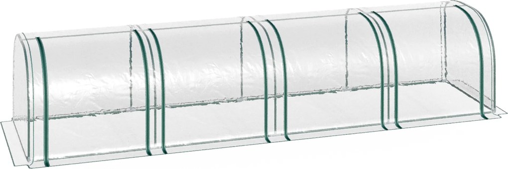 Outsunny Üvegház Ajtóval, Téli Vas Keretű Üvegház, Üvegház Erkélyre, Kertbe, Paradicsomház 395x100x80cm, Paradicsom Üvegház Paradicsomokhoz, Zöldségek