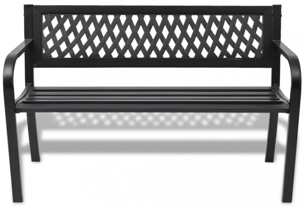 fekete acél kerti pad 118 cm