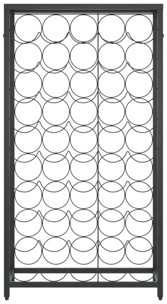 fekete kovácsoltvas bortartó 45 palackhoz 54 x 18 x 100 cm