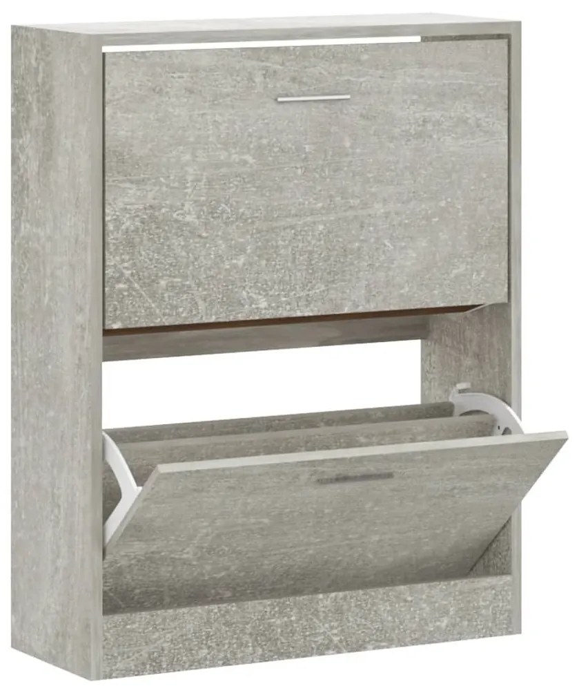 betonszürke szerelt fa cipőszekrény 63x24x81 cm