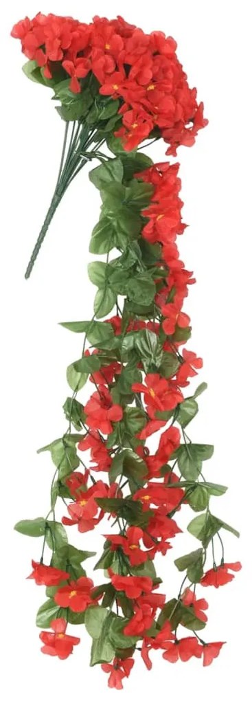 3 db piros karácsonyi virágfüzér 85 cm
