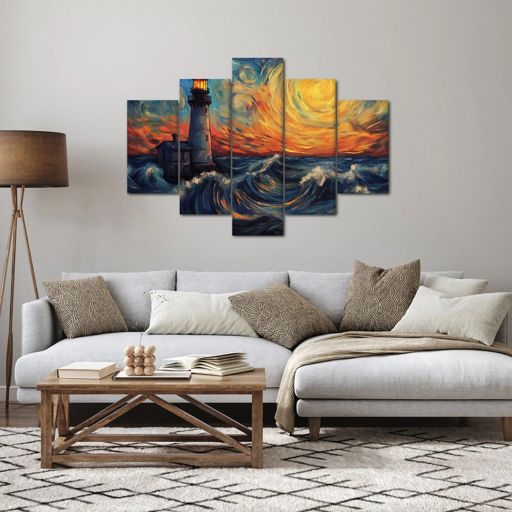Kép - Világítótorony a hullámokban (150x105 cm)