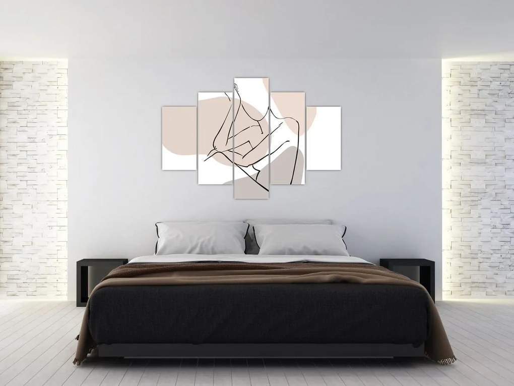 Kép - Női test vonal művészet N⁰1 (150x105 cm)