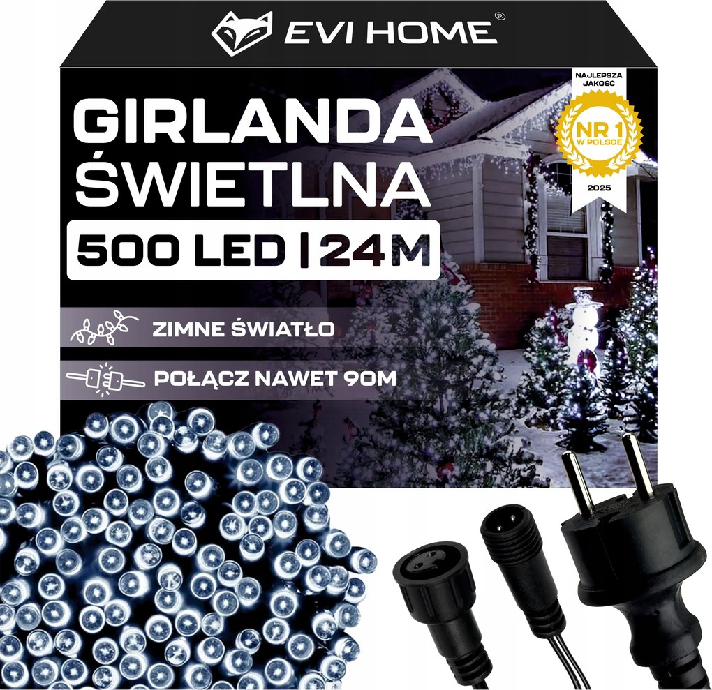 Kültéri Lámpák 500 Led Jégcsap 24m Girland Karácsonyi fényfüggöny XL