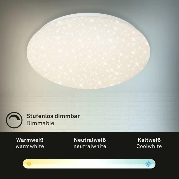 Briloner 3373-016 - dimmelhető LED-es mennyezeti lámpatest STARRY LED/15W/230V 3000-6500K + távirányító