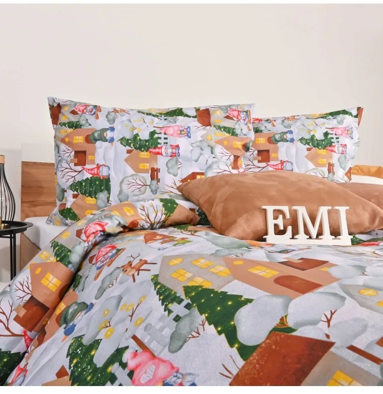 EMI Carol karácsonyi pamut ágyneműhuzat, A standard egyszemélyes ágy szett tartalma: 1x 140x200 + 1x 70x90