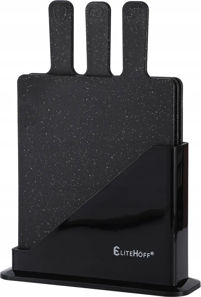 Márvány vágódeszka készlet állványban 3x konyhai deszka