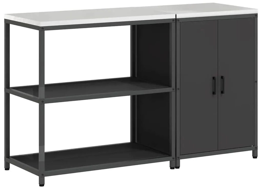 Konyhai Tároló Készlet polcokkal 2 pcs Fekete 150 x 50 x 92 cm