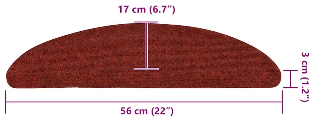 30 db piros öntapadó lépcsőszőnyeg 56 x 17 x 3 cm