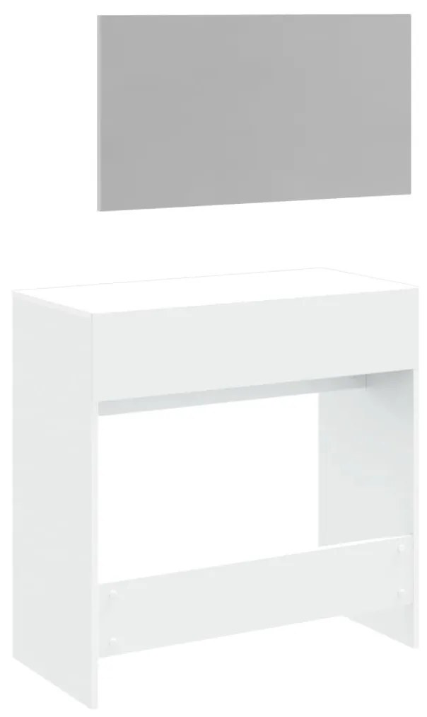 fehér fésülködőasztal tükörrel 80x39x80 cm