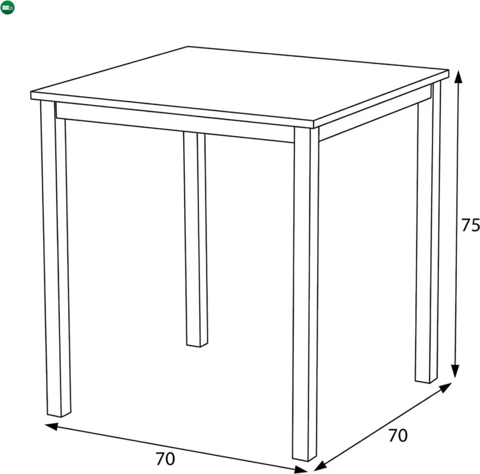 Étkezőasztal 70 × 70 cm melamin travertin GDT-201 TRV