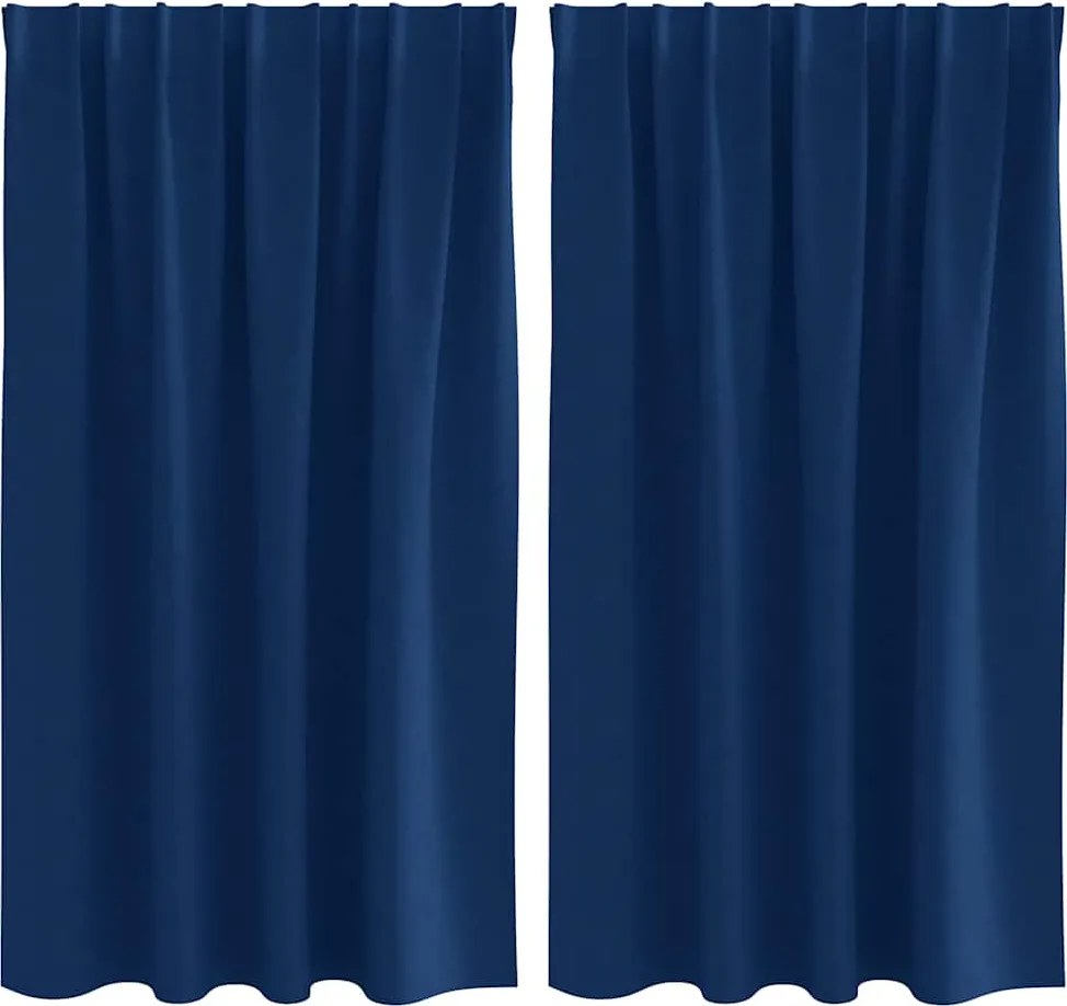 vidaXL Fekete Függöny Gyűrűkkel 2 pcs Sötét kék 140 x 140 cm