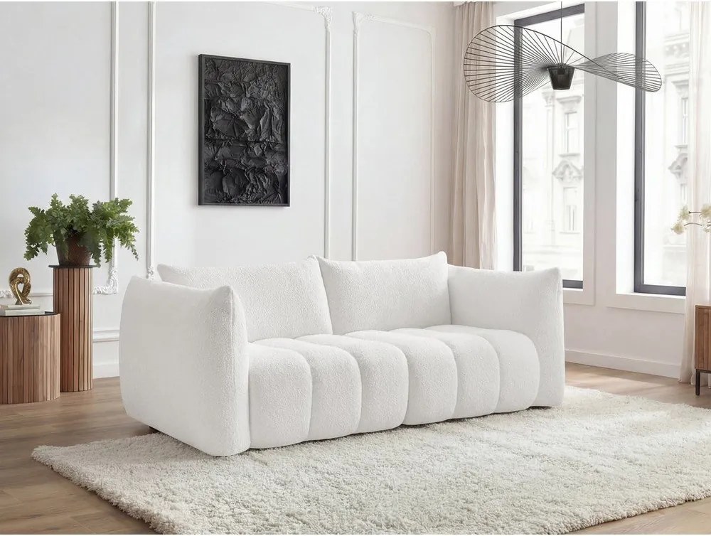 Fehér buklé kanapé 234 cm Azra – Bobochic Paris