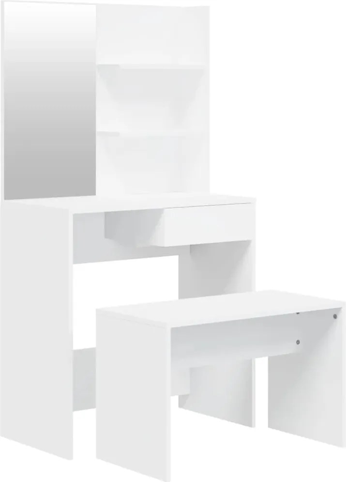 vidaXL fehér fésülködőasztal-szett 74,5x40 x 141 cm