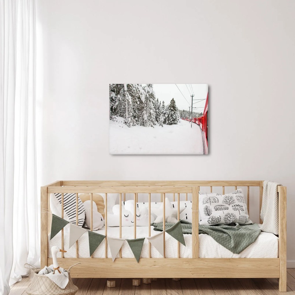 Kép - Vonat a havas tájban (70x50 cm)