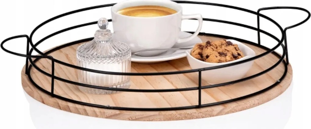 Alpina kerek fa tálca Ø35 cm