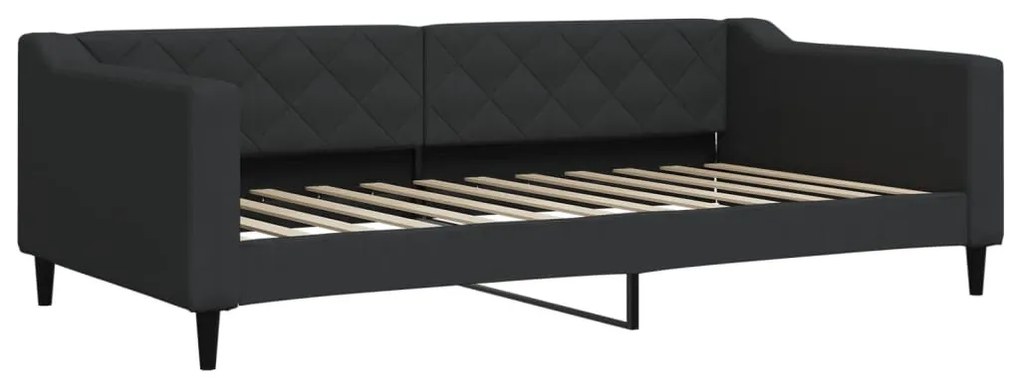 fekete szövet kanapéágy matraccal 100 x 200 cm
