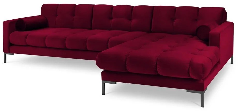 Bali piros bársony sarokkanapé, jobb oldali - Cosmopolitan Design