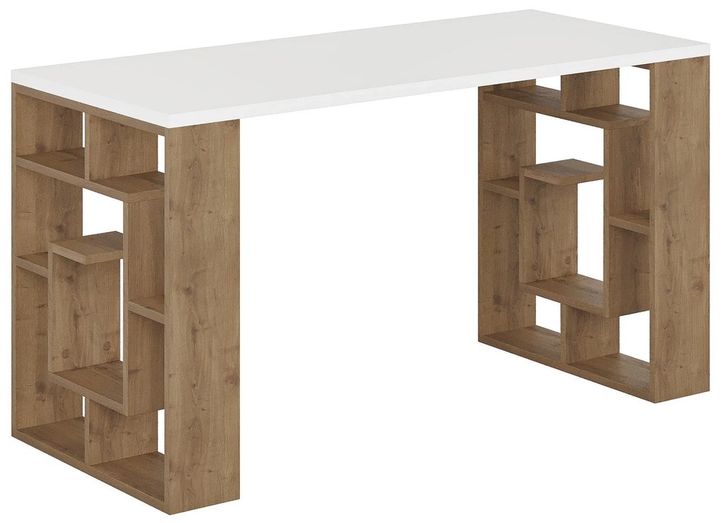 Íróasztal Maze - White, Dark Oak