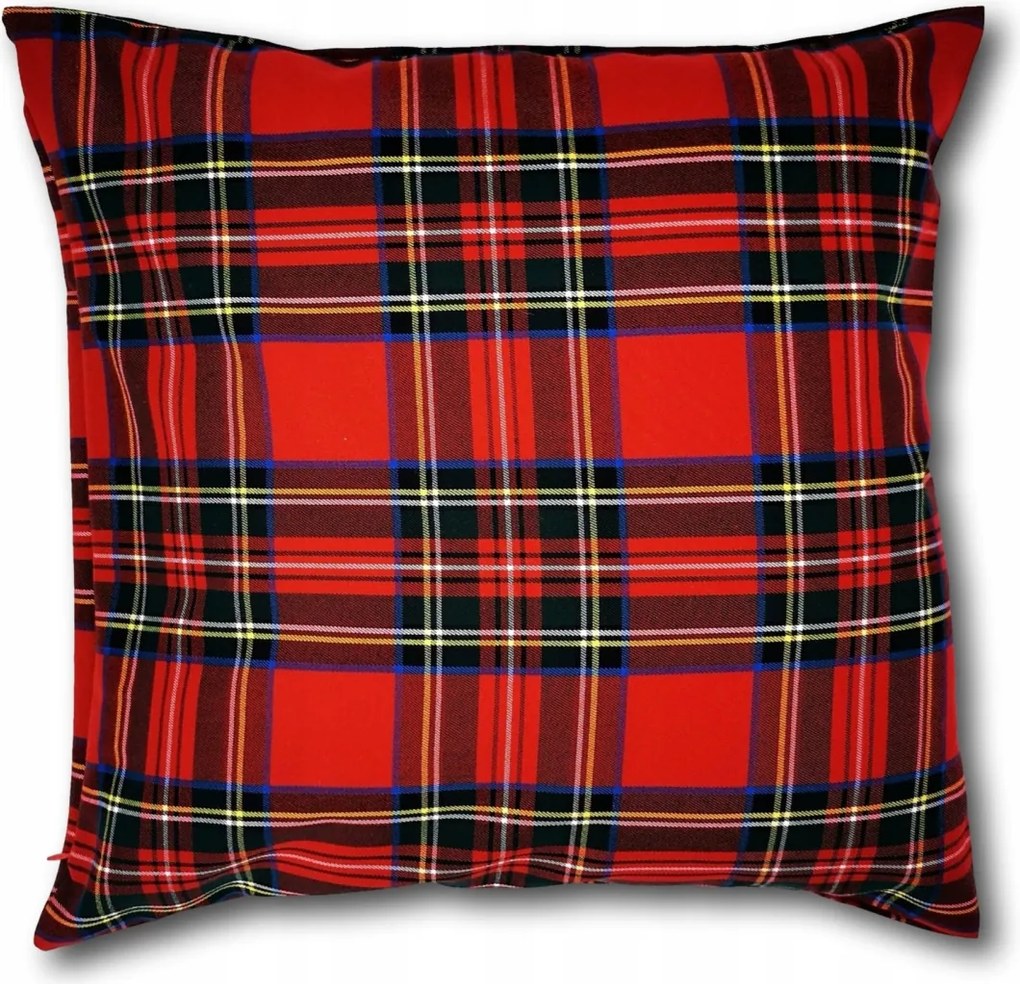 Karácsonyi kockás párnahuzat piros-zöld