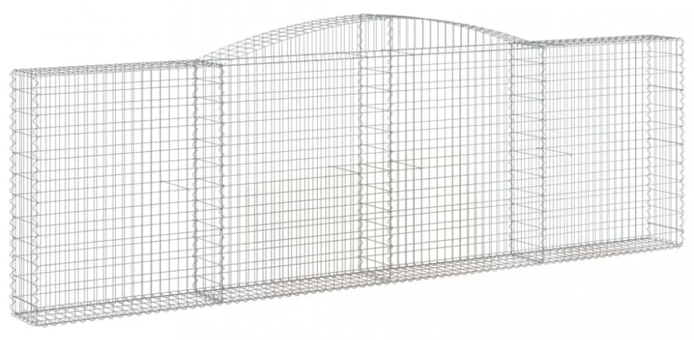 vidaXL 4 db íves horganyzott vas gabion kosár 400x30x120/140 cm