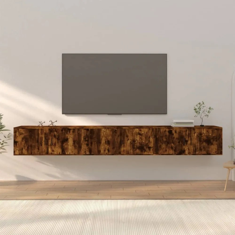 3 db füstös tölgy színű fali TV-szekrény 100 x 34,5 x 40 cm