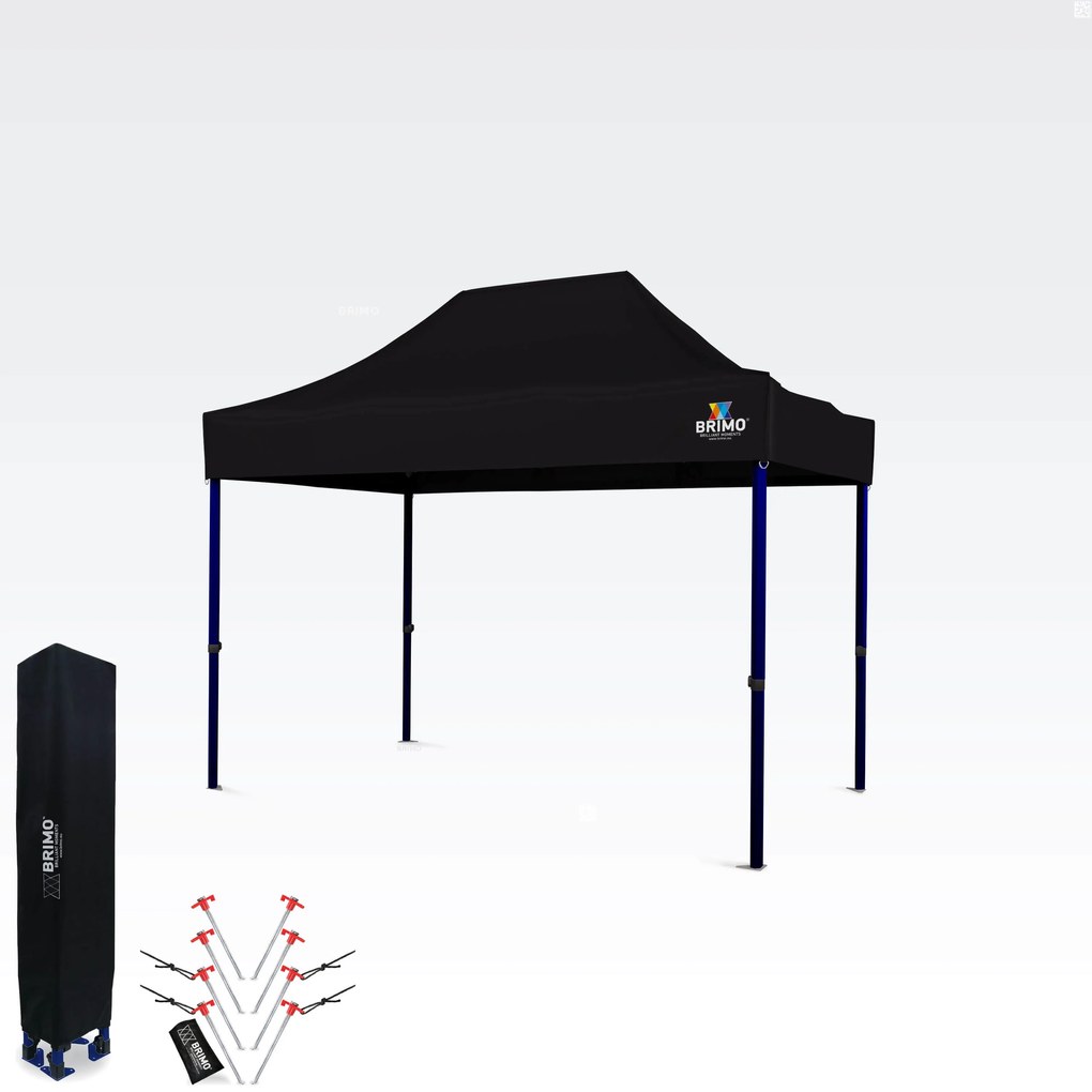 Piaci sátor eladó 2x3m | Gyorsan felállítható BRIMO sátor - 3 oldalfal nélkül - Fekete