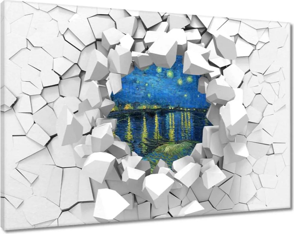 Festmények 120x80 Csillagos éj a Rodan felett