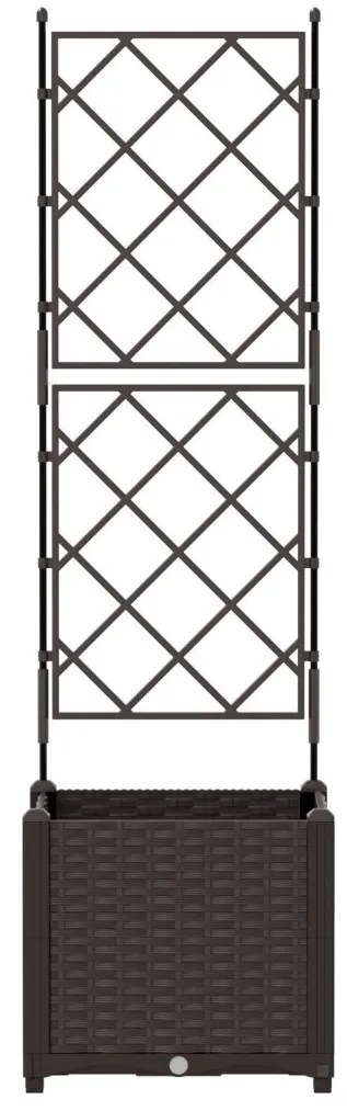 Trellis-es virágcserép Barna 40x40x143 cm