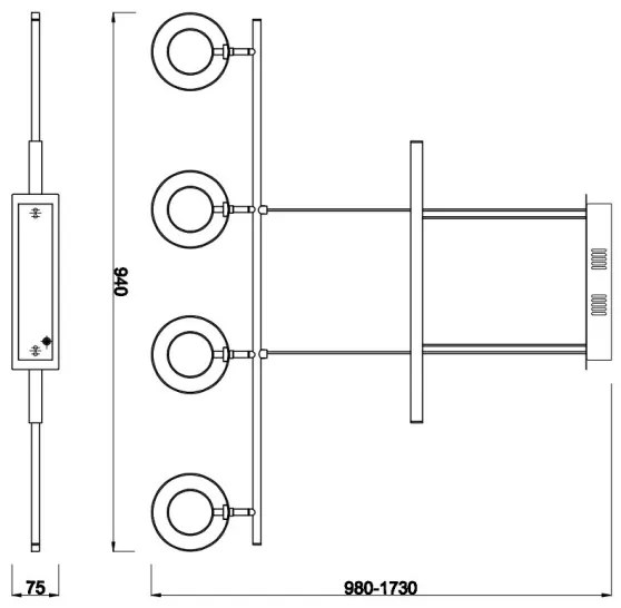 Reality - LED Csillár zsinóron PRATER 4xLED/4,5W/230V