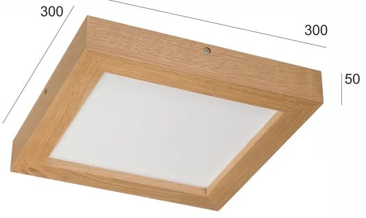 Brilagi-LED Dimmelhető lámpa WOODY FRAME LED/24W/230V tölgy 30x30 cm IP44 + távirányító