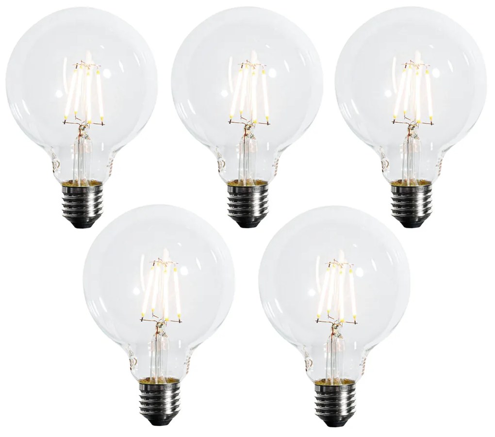 5 darabos E27 szabályozható LED izzó készlet G95 5W 450lm 2700K