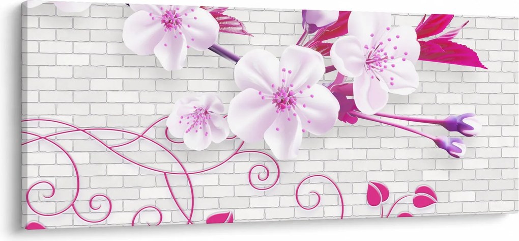 Virággal ellátott gally képe (120x50 cm)