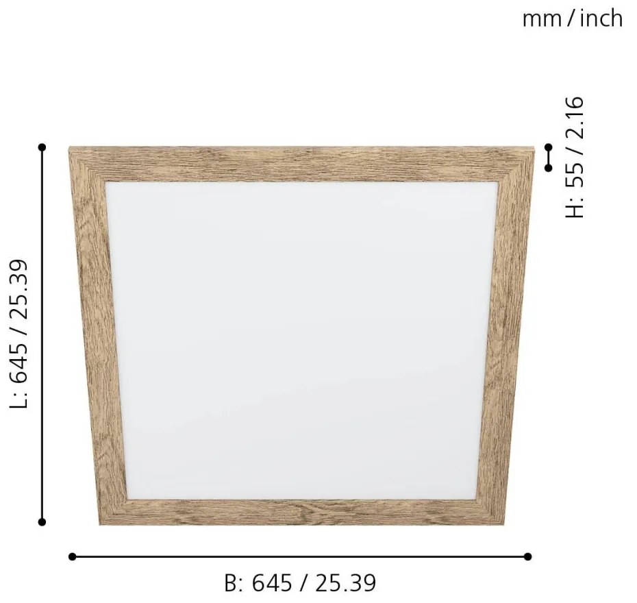 Eglo Piglionasso 99436 mennyezeti LED panel fa kerettel, 32W, 4000K, 4700 lm