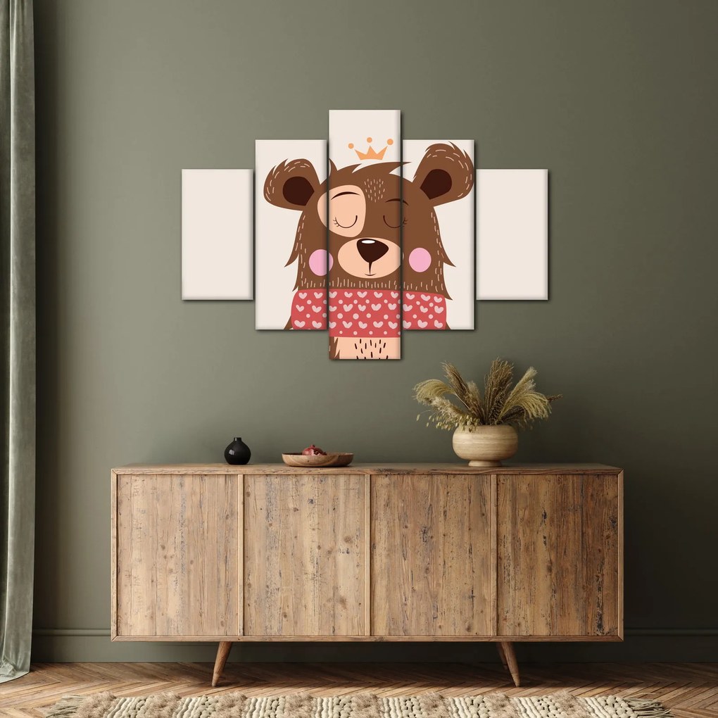 Kép - Teddy maci piros sállal (150x105 cm)