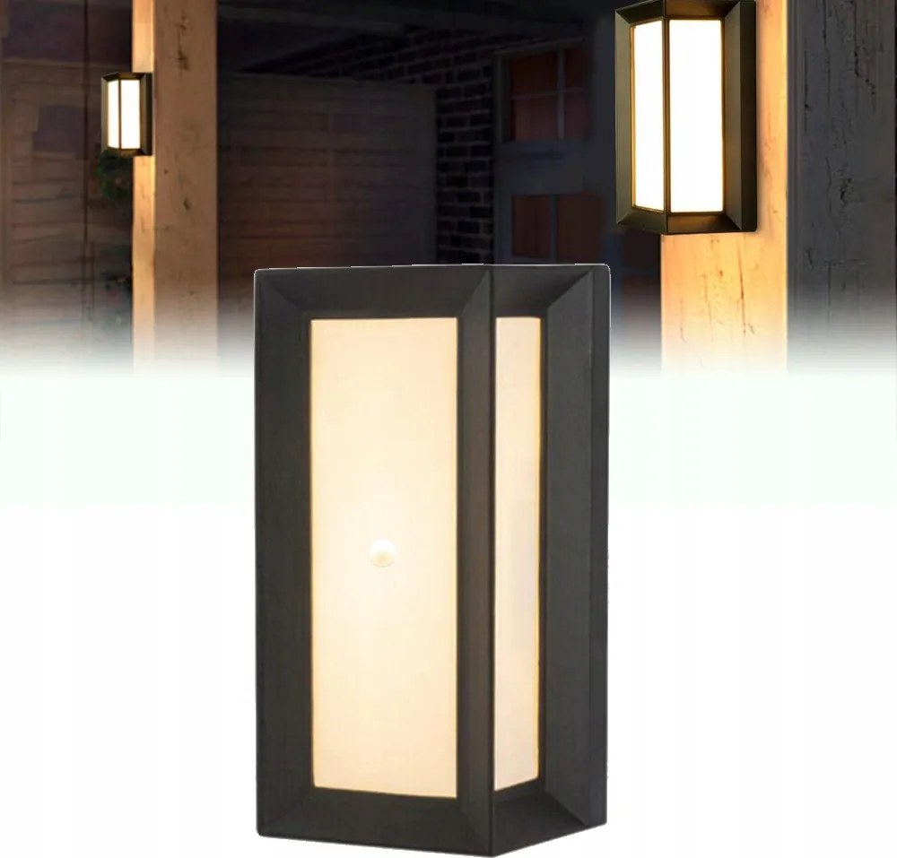 Kültéri lámpa 18 W teljesítménnyel, mozgásérzékelővel, kerti fali lámpa