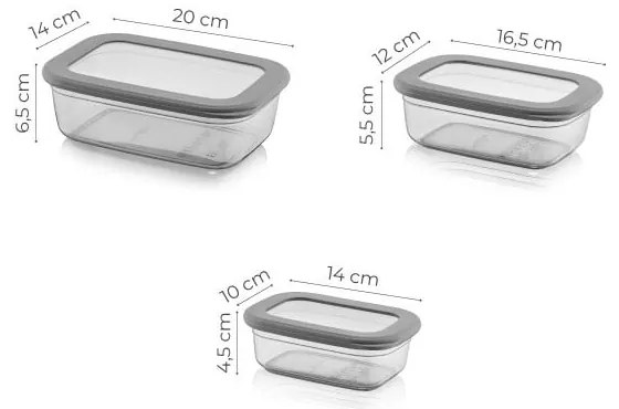 Élelmiszertartó doboz szett 3 db-os – Hermia