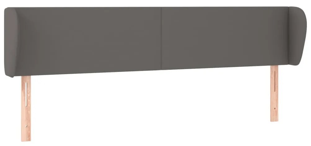 szürke műbőr szárnyas fejtámla szárnyakkal 183x23x78/88 cm