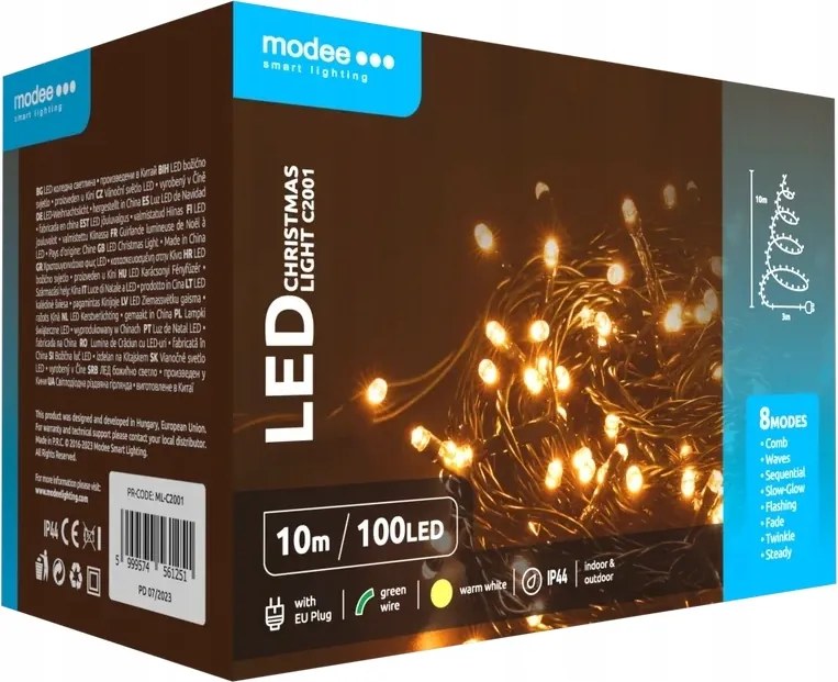 Karácsonyfa fényfüzér modee 10m Warm 100LED ML-C2001