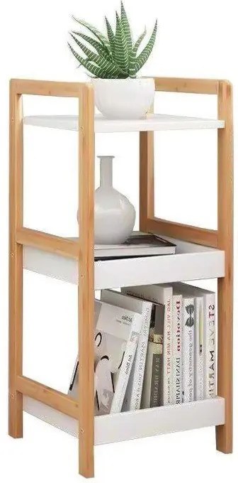 Könyvespolc bambusz kerettel 29x30,5x72 cm