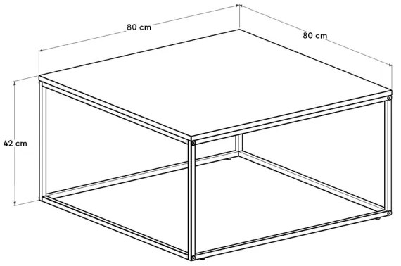 Konferencia asztal 42x80 cm barna színben