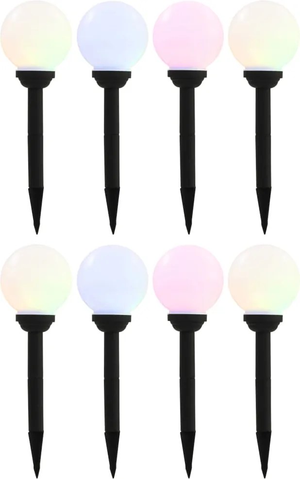 vidaXL 8 db napelemes kültéri LED gömblámpa 15 cm RGB