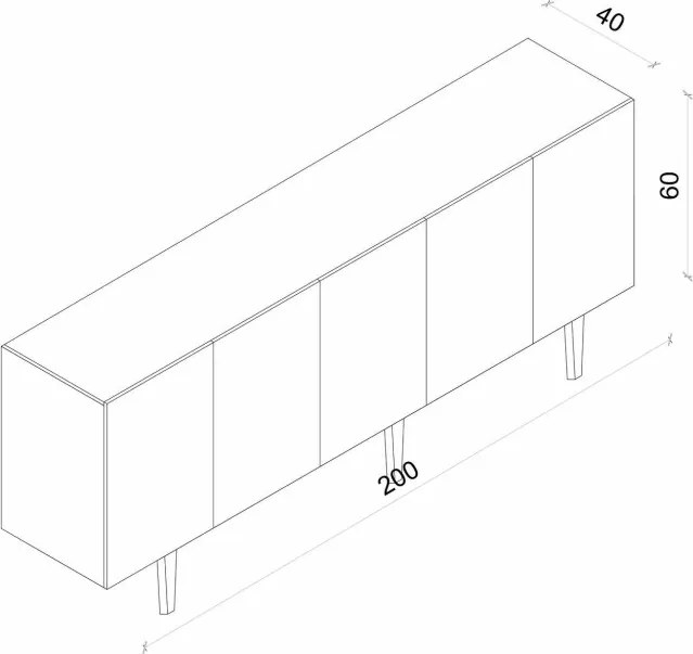 Capella komód, fehér, 200 cm